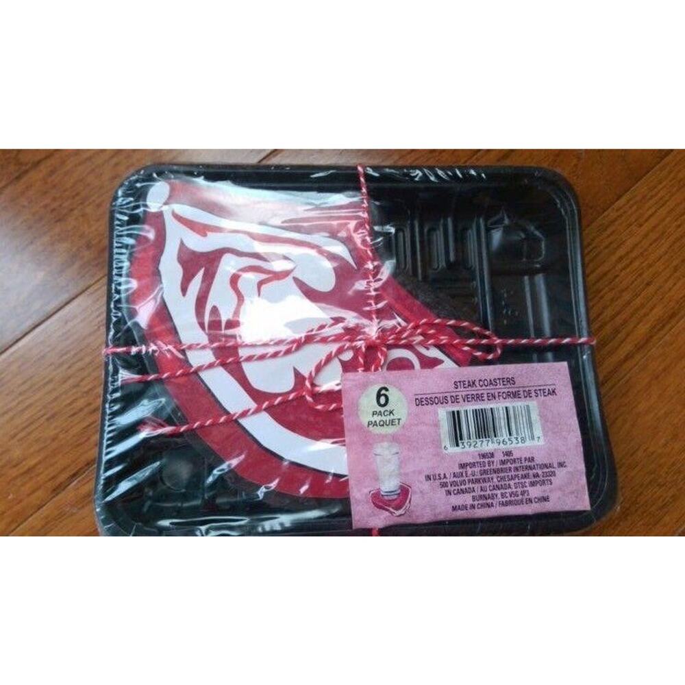 Steak Drink Coasters - Novelty Coasters - 6 Coasters - New